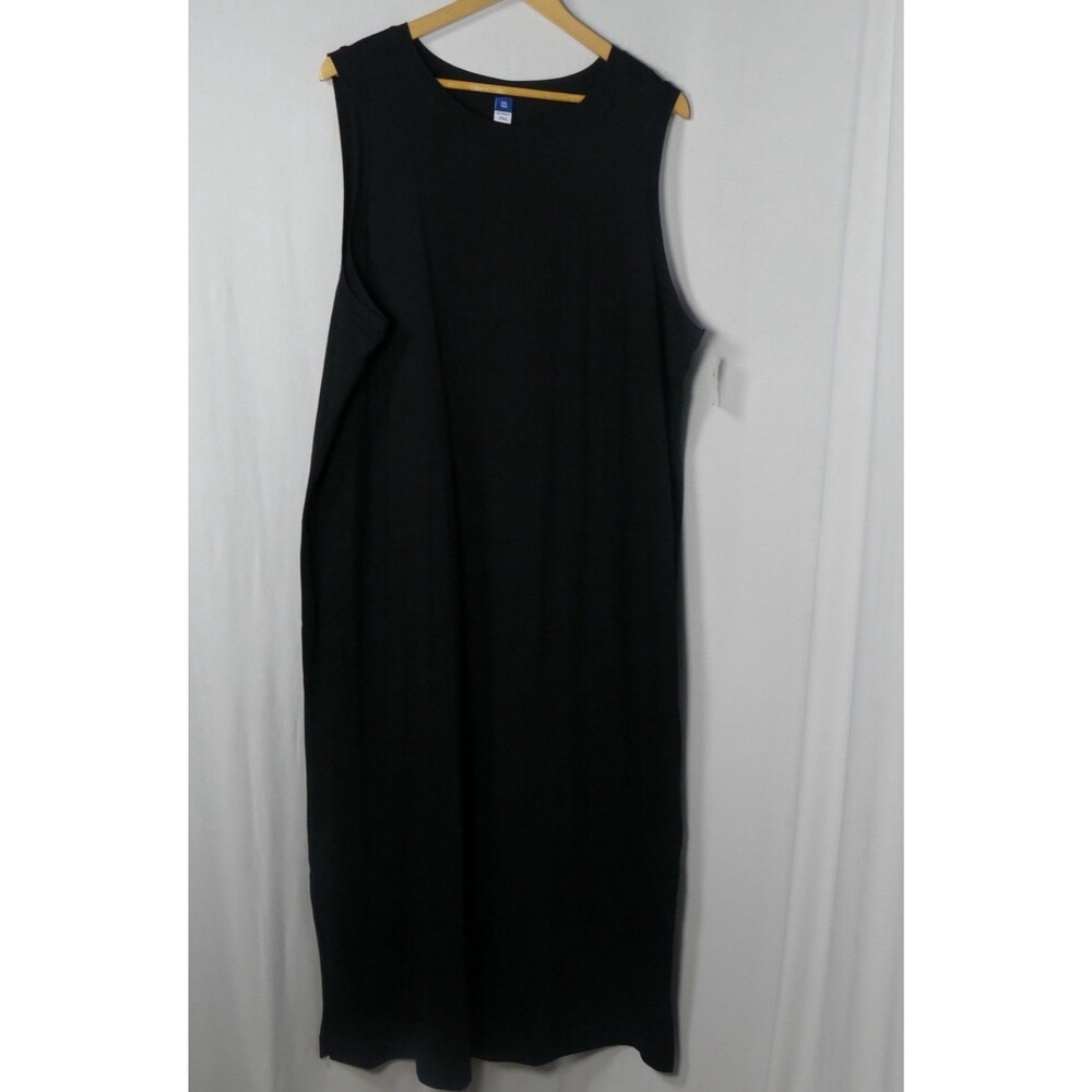 NWT Old Navy Women’s XXL Black Sleeveless Casual Maxi Dress Long Side Slits